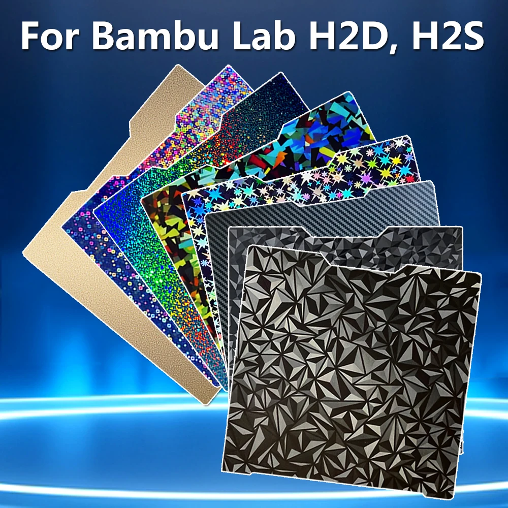 

H2S H2D Соединительная пластина для Bambu Lab H2S PEO PET PEI Пластина 355x320 мм Двусторонний пружинный стальной лист для Bambulab H2S H2D PEI Лист