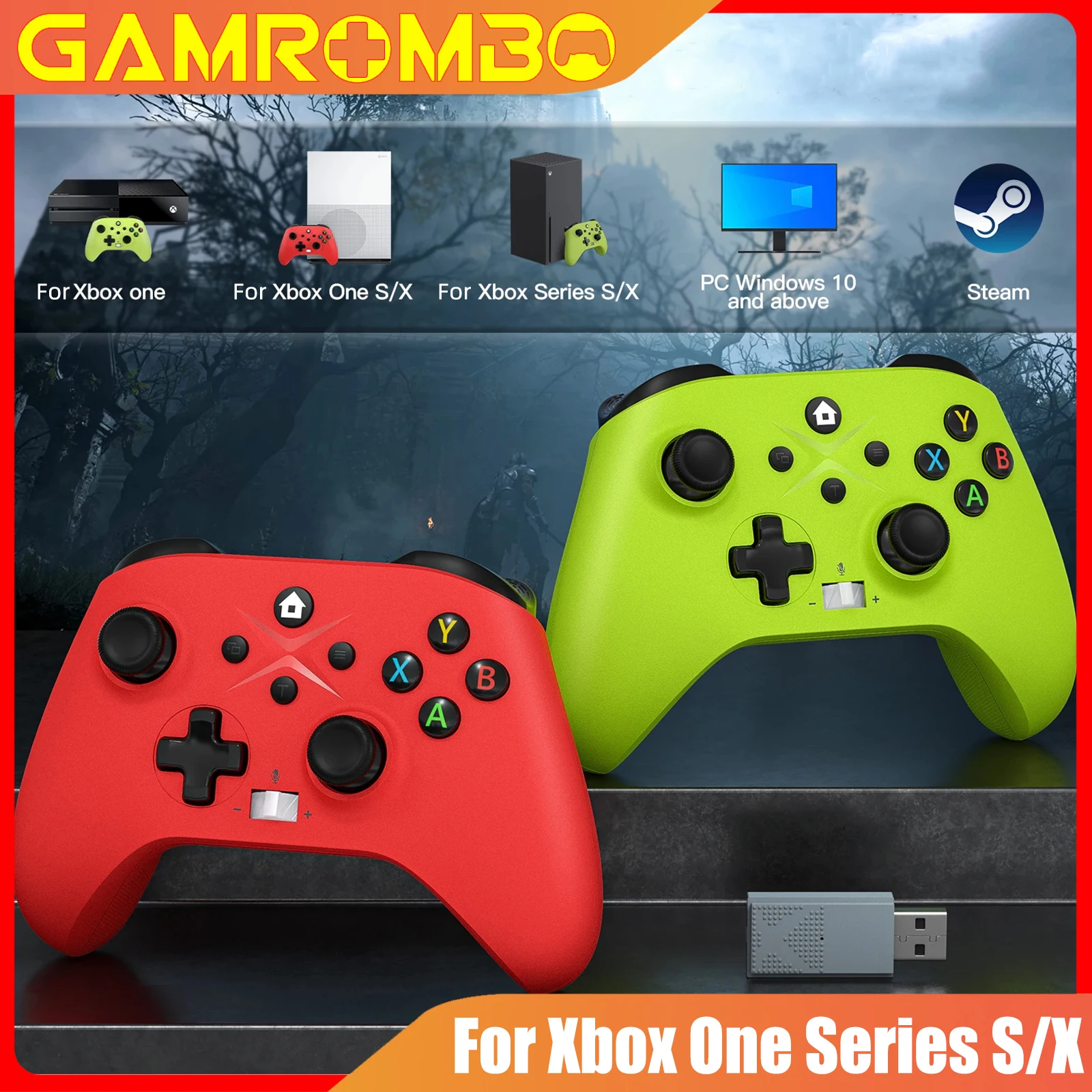 وحدة تحكم لـ Xbox One S/X/Series S/X/PC Gamepad 6Axis Vibration 2.4G عصا تحكم لاسلكية مع تأثير القاعة لعبة فيديو التحكم الروك #1