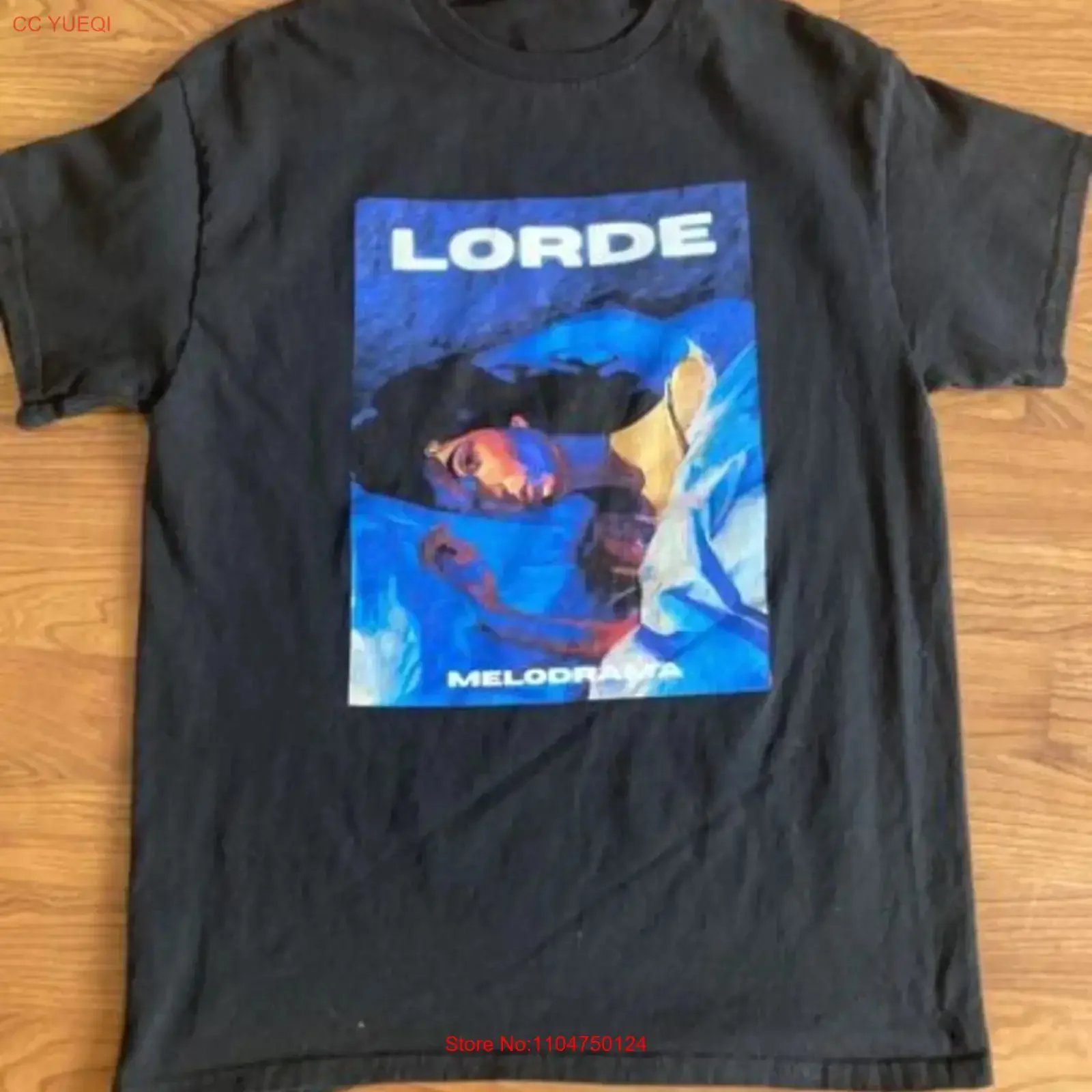Camiseta de Algodón Negra LORDE MELODRAMA 2025, Estilo Vintage, Todas las Tallas S-5XL, HRL103, Lavado Vintage, Prenda Elegante para Uso Diario, Versátil