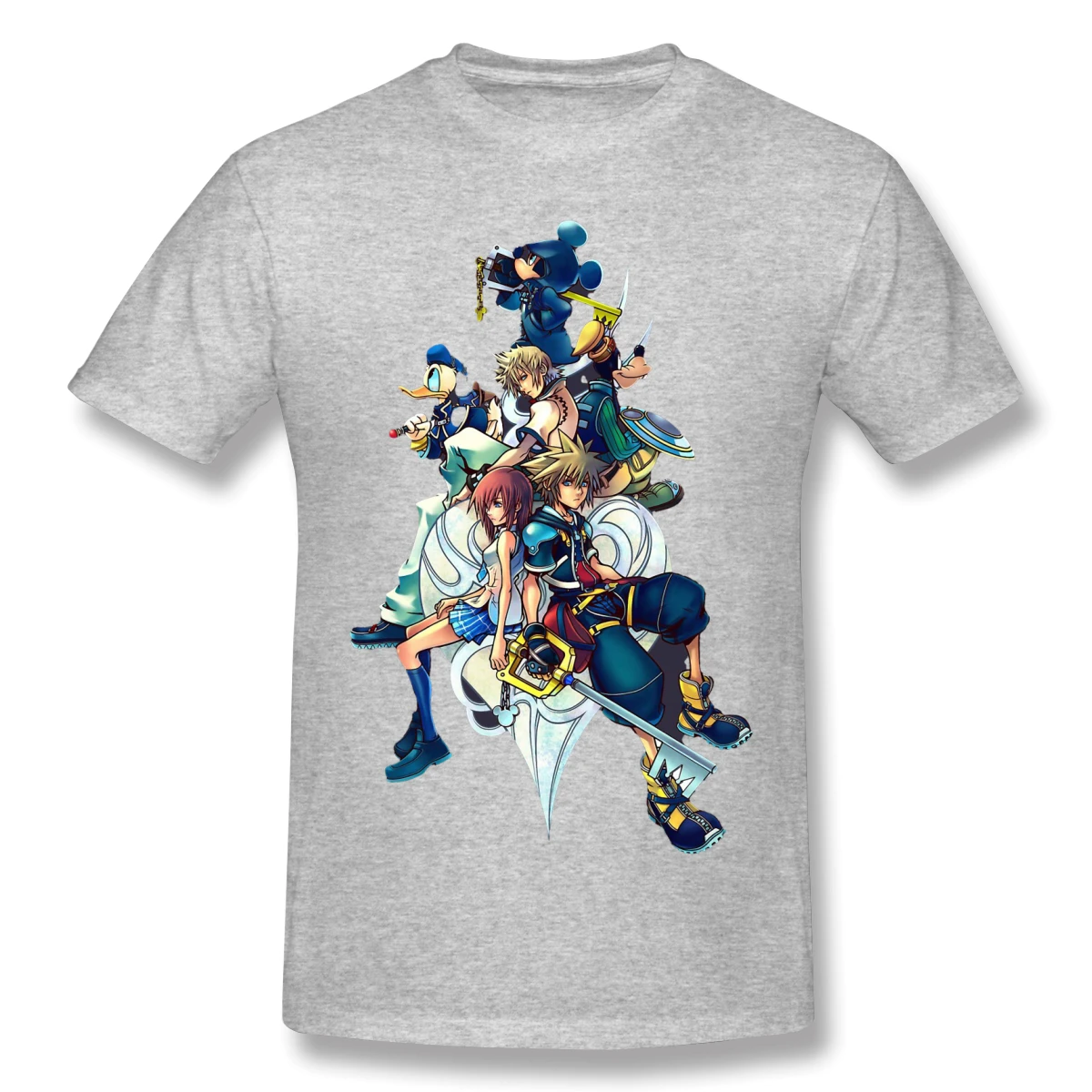 T-Shirt For Men Kingdom Hearts 2 - Characters Cover 100% Cotton Kingdom Hearts T Shirt Anime Funny Harajuku Streetwear