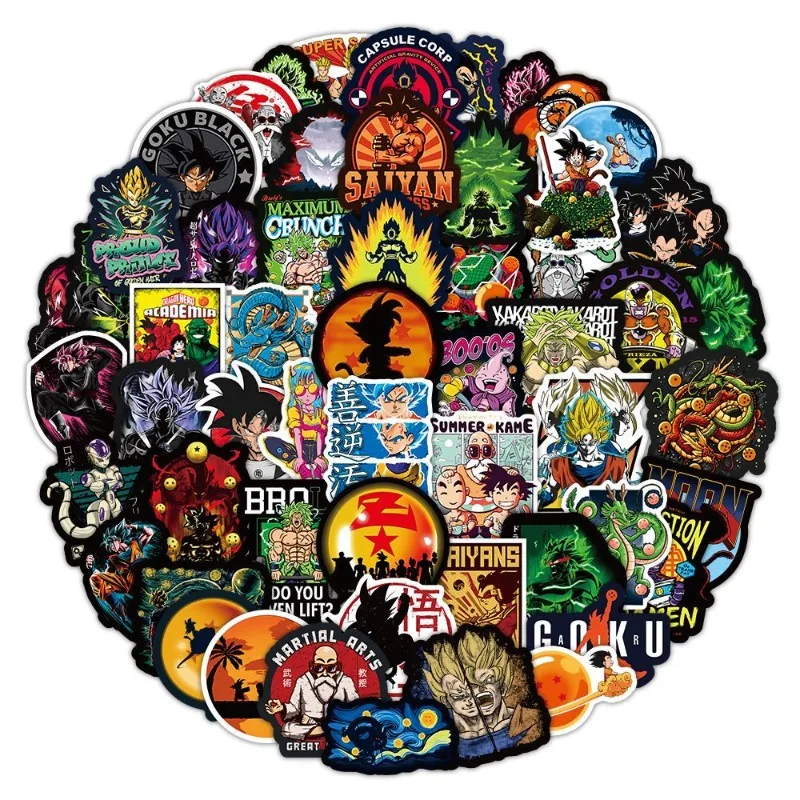 Dragon Ball Personalized Wukong Surrounding Waterproof Graffiti Decorative Stickers Ins Anime Cartoon Mobile Handbook Stickers