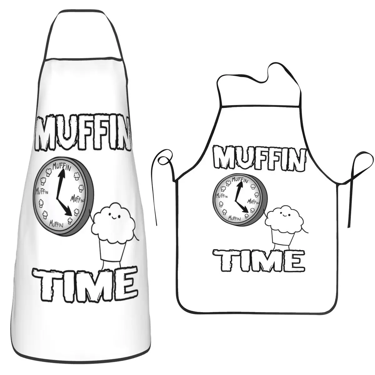 It Is Muffin Time (With Text) Aprons Chef Cooking Cuisine Tablier Waterproof Bib Kitchen Cleaning Pinafore for Women Men