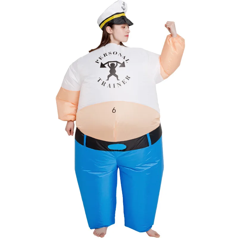 Simbok Fat Man Inflatable Costume Funny Cartoon Doll Clothing Suit Adult Men Women Halloween Carnival Birthday Party