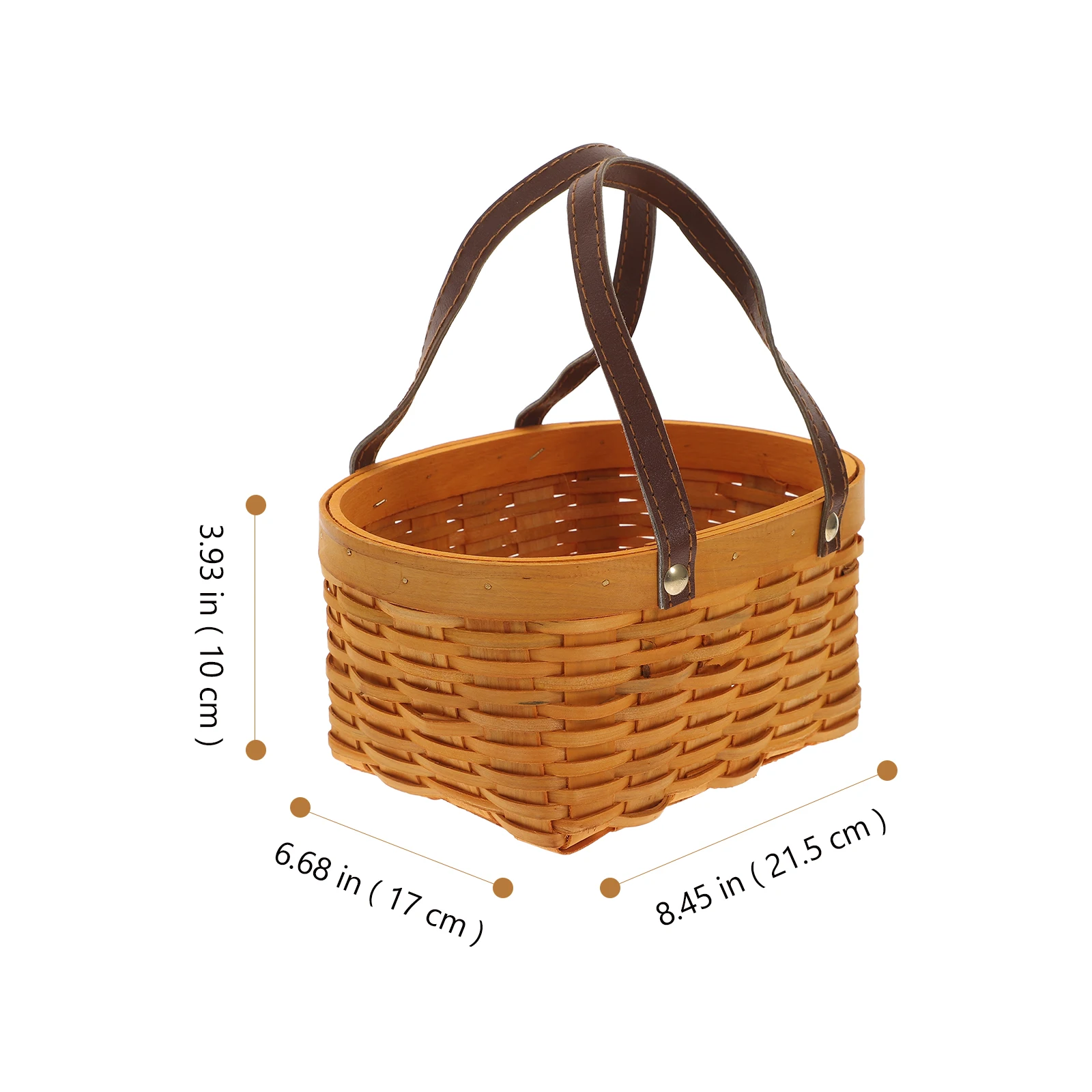 

and Woven Storage Basket Baskets Portable Fruit Wicker for Khaki Wooden Hanging