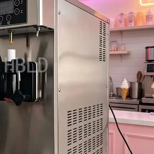 

Commercial Desktop Ice Cream Machine 110V220 Small Three Color Stainless Steel Sweet Cone Maker Refrigeration Equipment for Busi