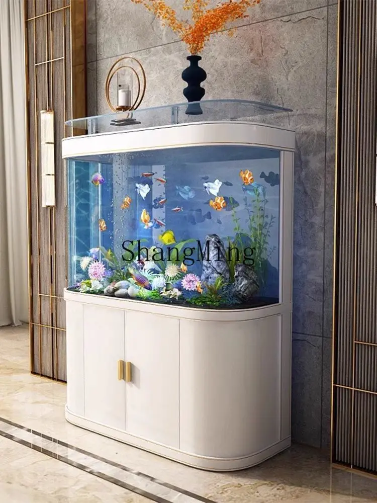 

CL Light Luxury Ecological Fish Tank Aquarium Living Room Medium and Large Floor Fish Tank