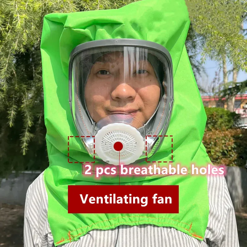 12V Electric Mask Full Face Security Protection For Hornet Poisonous Flying Insects  Fan Air Flow Supplied Fed