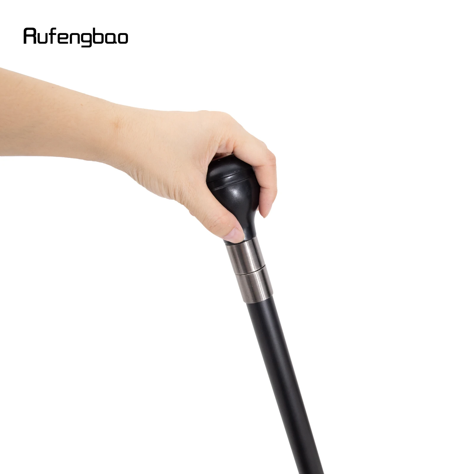 Black Resin Round Poker Crosier Performance Stage Walking Cane Decorative Cane for Cosplay and Parties Walking Stick