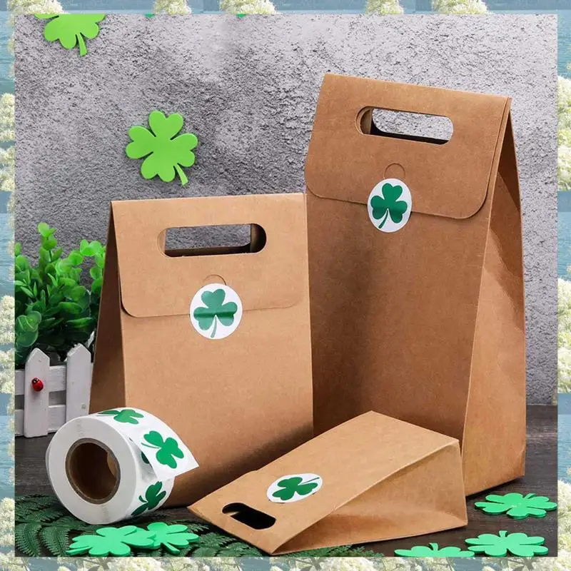 Новинка-1000 шт., наклейки на день Святого Патрика, рулон трилистника, 1-1/2 дюйма, клейкая этикетка для ирландского украшения и рукоделия