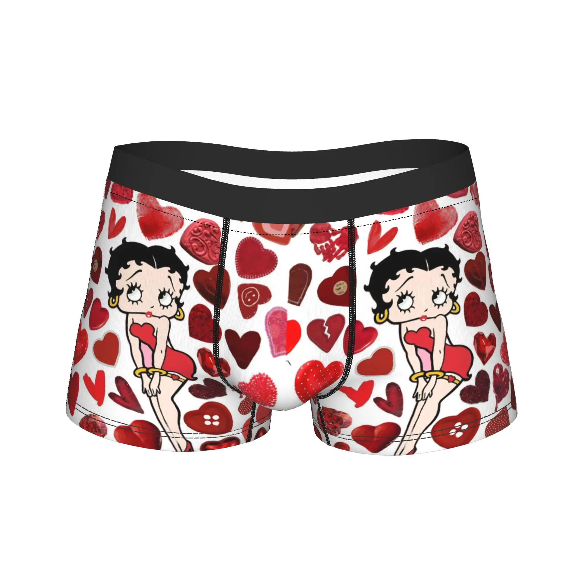 B-Bettys Boops Underwear Cartoon Doll  Men's Boxer Brief Soft Trend Boxershorts Trenky Custom Plus Size Underpants
