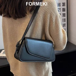 Formeki Shoulder Bag For Women Saddle Bag Solid Concise Ins Fashion Women'S Bag Luxury Designer Bag