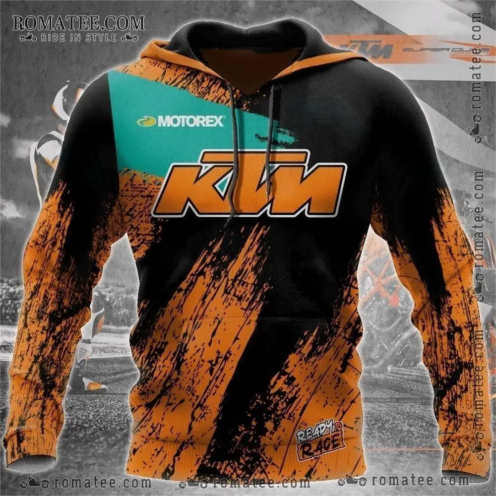 2025 nuevas sudaderas deportivas para adultos de manga larga, cómodas y cálidas para motociclismo todoterreno, sudaderas con capucha estampadas en 3D con logotipo KTM a la moda