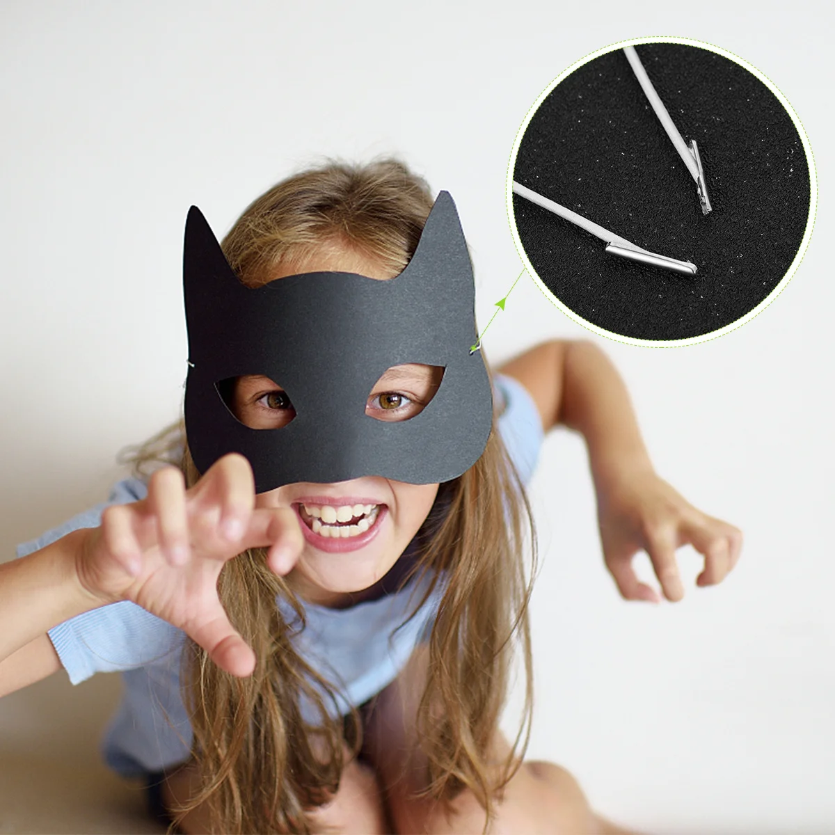 

50Pcs Elastic Barbed Cords White Durable Stretch Loop String for Crafts Mask Binding Hanging Fastener Elastic Round String