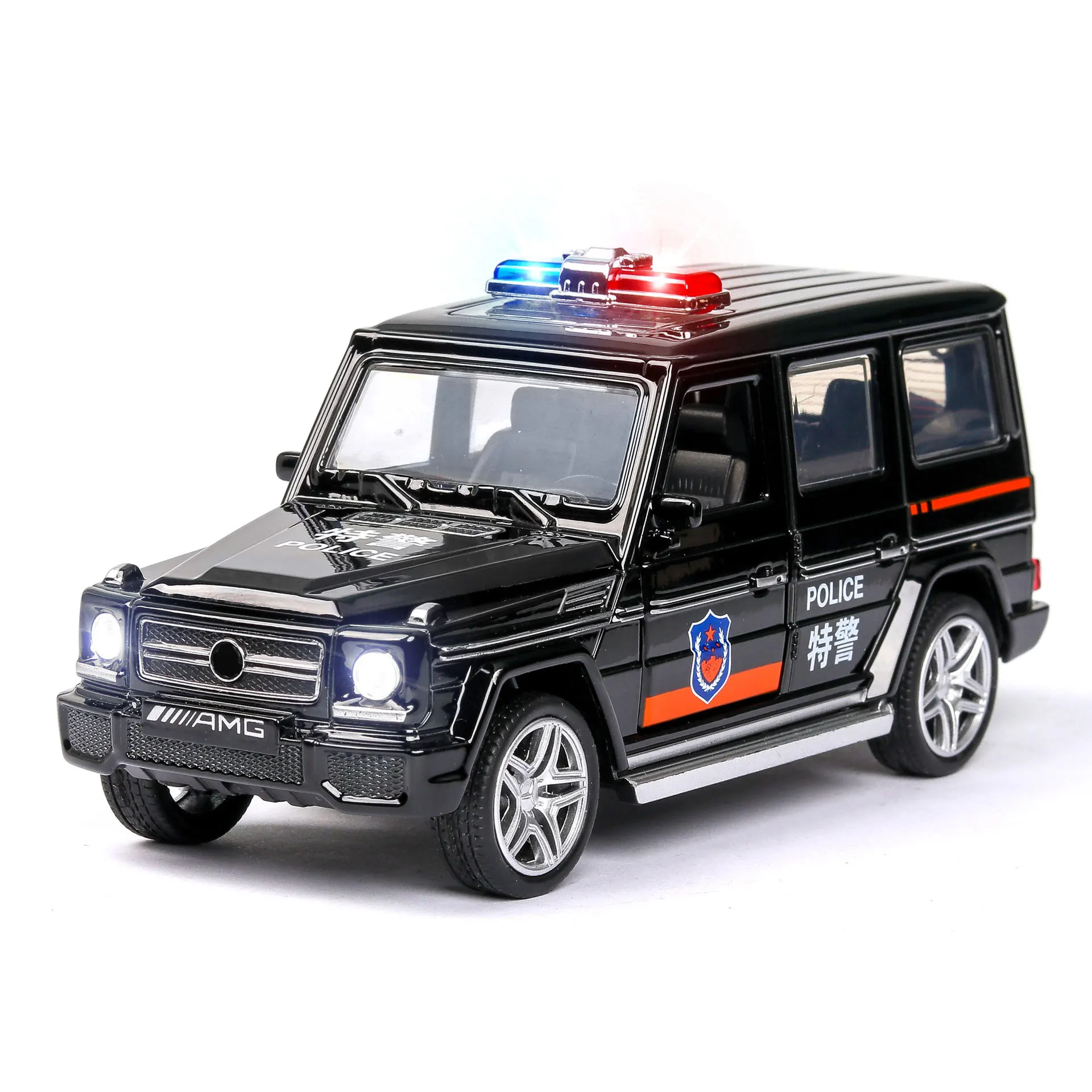 

1:32 Mercedes Benz G65 G63 high simulation police swat car versiondoor alloy toy car model decoration gift A74