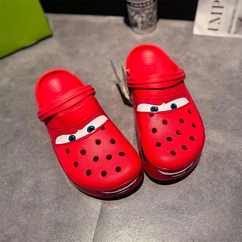 Lightning Mcqueen Adult Summer Slippers Cars Shoes Outdoor Sandals Figurine Anime Trailer Character Cave Shoes Sandals Eva Shoes