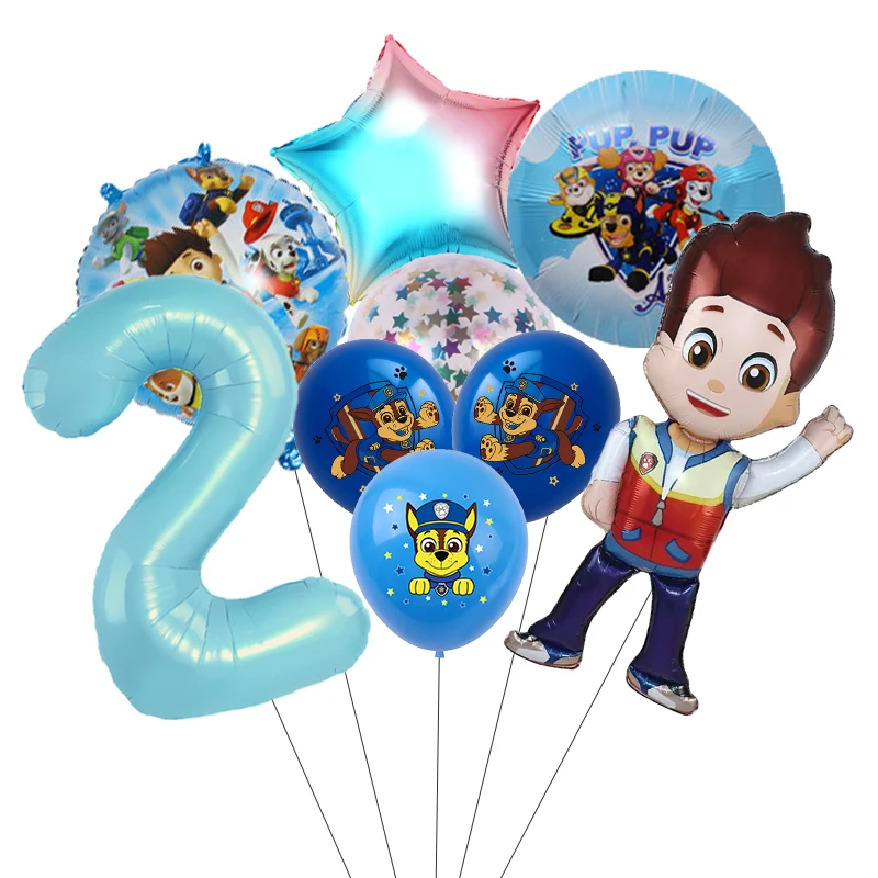 9pcs Cartoon Paw Patrol Themed Party Decoration Supplies Rescue Dog Aluminum Foil Balloon Birthday Gift - view 2