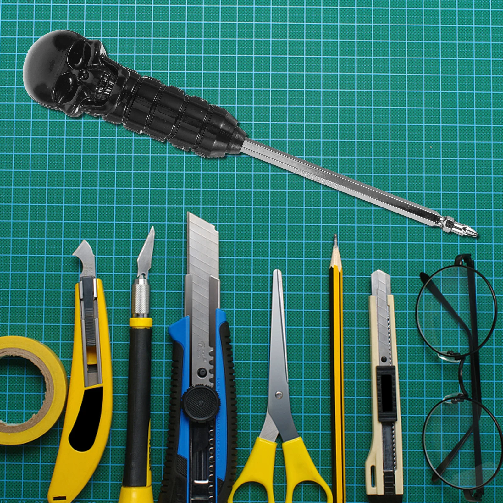 

Stylish Black Skull Head Screwdriver Durable Metal Plastic Double Headed Precision Tool for Home Multi Screwdriver