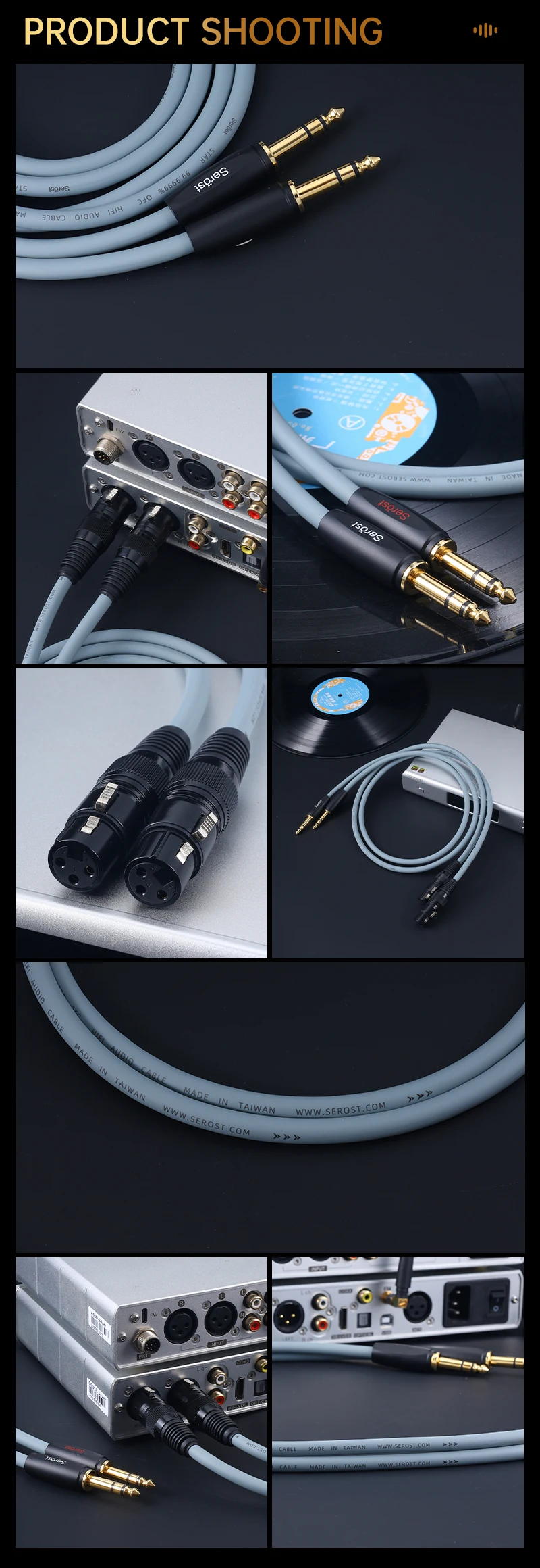 Serost Star HiFi Audio OFC Sauerstofffreies Kupfer-Adapterkabel 6,5mm Stereo auf XLR-Balance für Mikrofon, Mischpult, Lautsprecher – Detail 9
