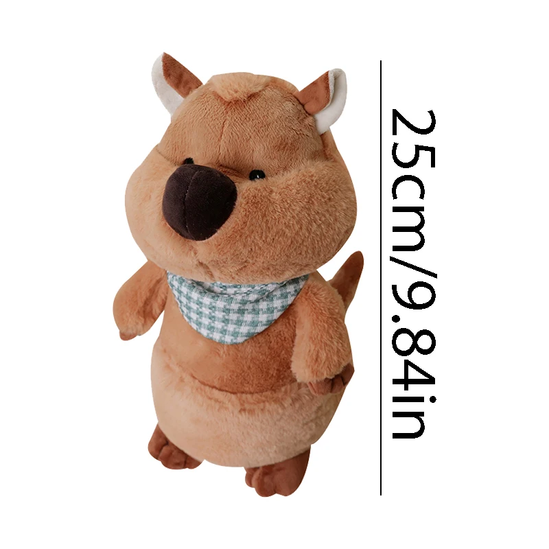 1pc25cm/9.84in ผ้าพันคอแคระจิงโจ้การ์ตูนสั้น-tailed Kangaroo Plush ของเล่นเบาะรถเตียง cuddle Sleep Soothing หมอน Birthda