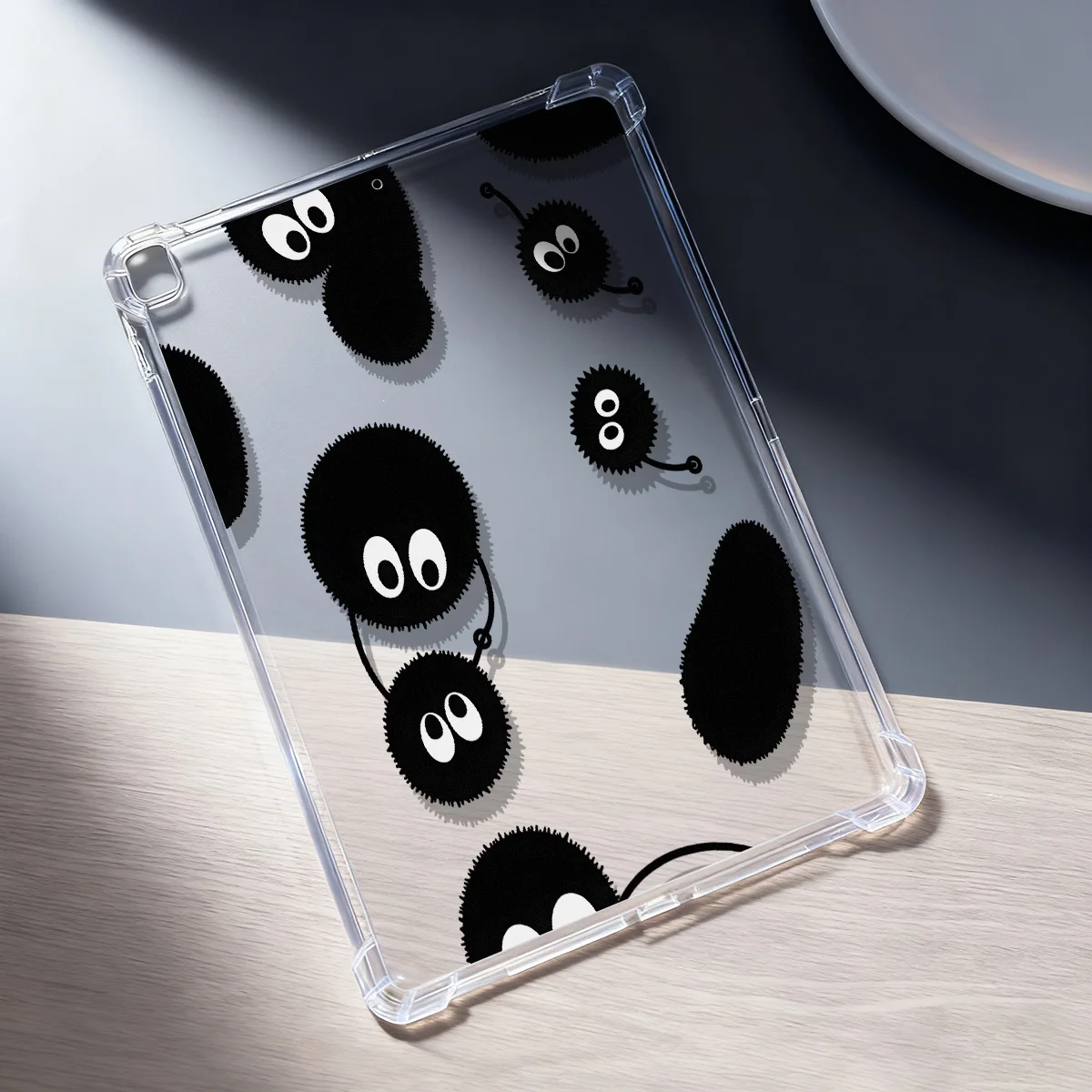 Kawaii Cow Print Clear Transparent Tablet Case for Apple iPad Pro 12.9 13 9.7 10.5 A16 11 10 9 8 7 Air 13 Mini 6 5 4 3 1 Cover
