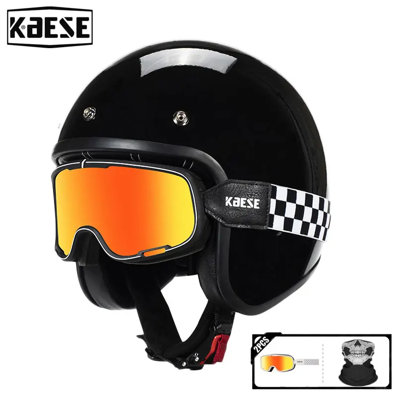 

Cascos Para Motos Matte Silver 3/4 Open Face Helmet with Motorcycle Windshield Goggles Motorcycle Off-Road Motorcycle Helmets