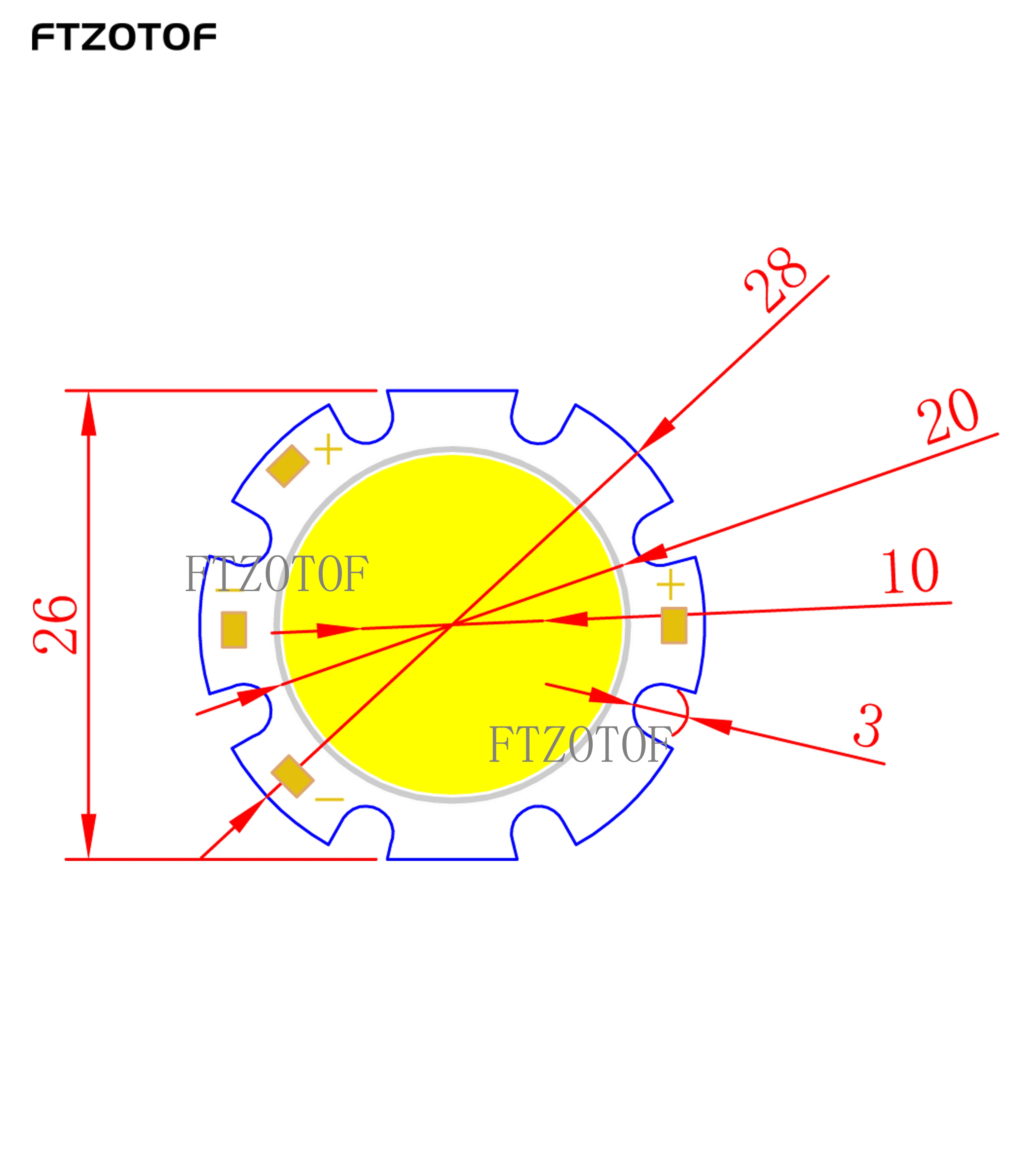 

10PCS LED COB Round 10W DC30-33V 28mm Diameter Chip On Board Light Source 1000LM Warm Cold White DIY Spot Down Lamp Ceiling Bulb