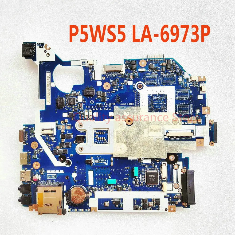 LA-6973P For Acer Gateway NV55 NV55S NV55S02U Notebook P5WS5 LA-6973P Laptop Motherboard DDR3 Socket fs1 Mainboard