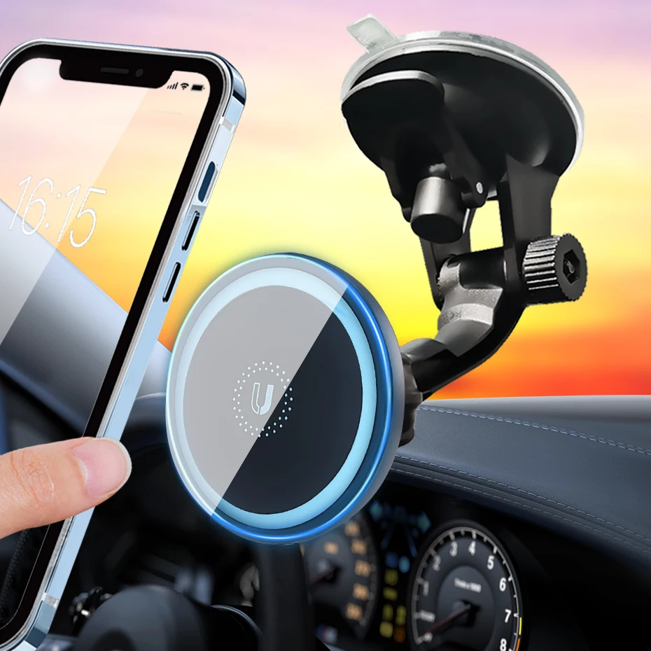 Magnetic Car Phone Holder For iPhone 15 14 13 12 Pro Max 15 Plus Magnet Phone Bracket For MagSafe Mobile Phone Clip Bracket