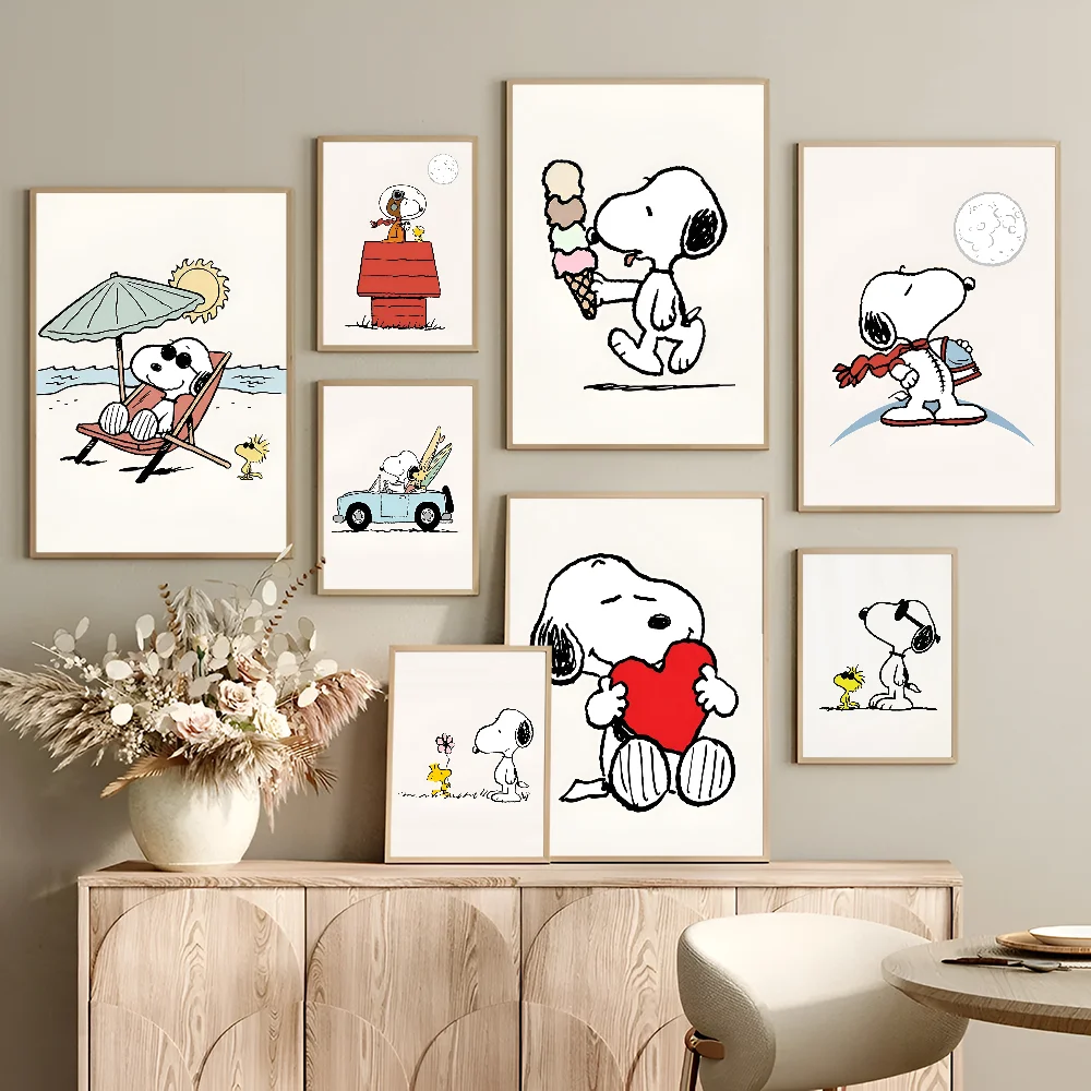 S-Snoopy Cute  DIY Sticky Poster Fancy Wall Sticker for Living Room Bar Decoration Wall Decor