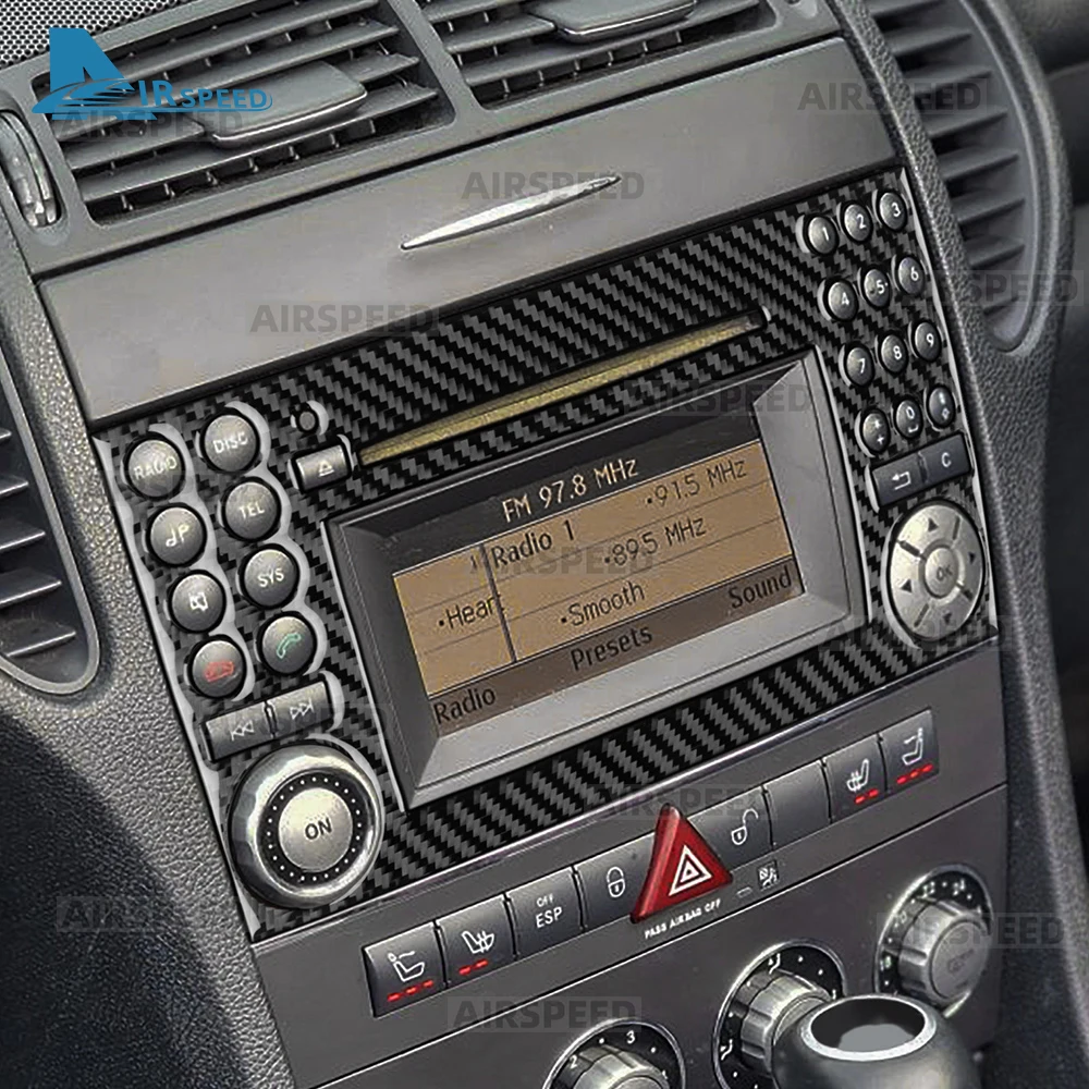 

Настоящая мягкая наклейка из углеродного волокна для Mercedes Benz SLK R171 2004 2005 2006 2007 2008 2009 2010, центральная кнопка управления, панель