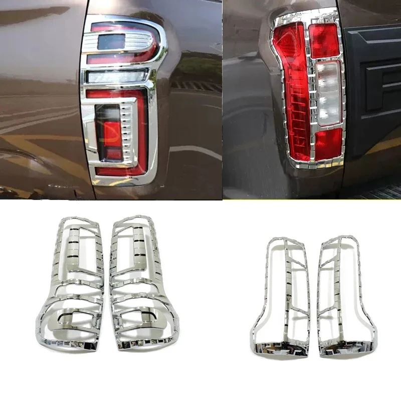 For Great Wall Cannon GWM Poer Ute 2021 2022 ABS chrome black Rear Light Cover Trim Taillight Lamp Frame  Exterior Accessories