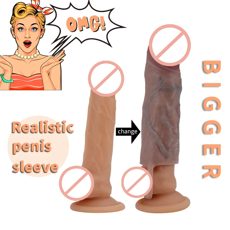 

Sleeve For Penis Cock Sex​ Tooys For Man Penis Enlargement Male Masturbator Condom Adult Toys For Men Delay Ejaculation Dick 18