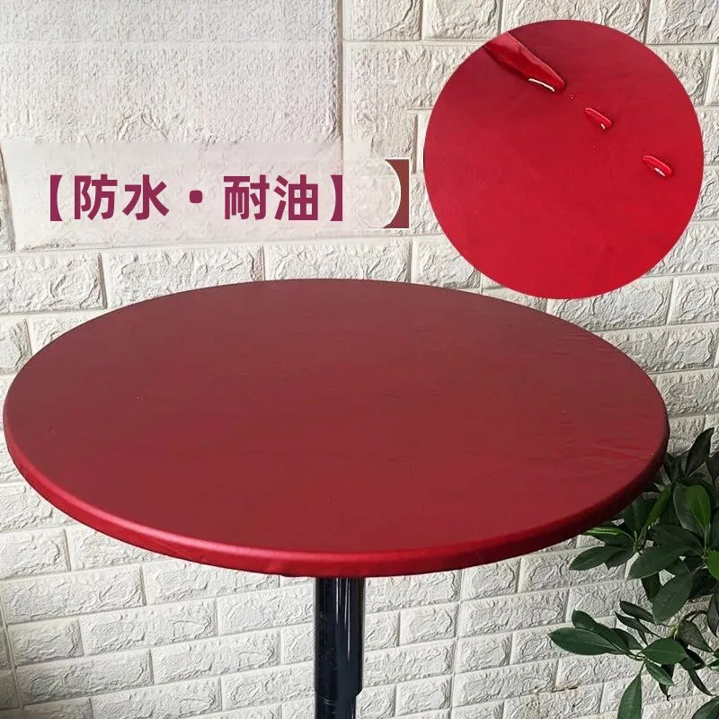 

Эластичная круглая скатерть для отеля, столовой, дома, маслостойкая, водонепроницаемая, однотонная