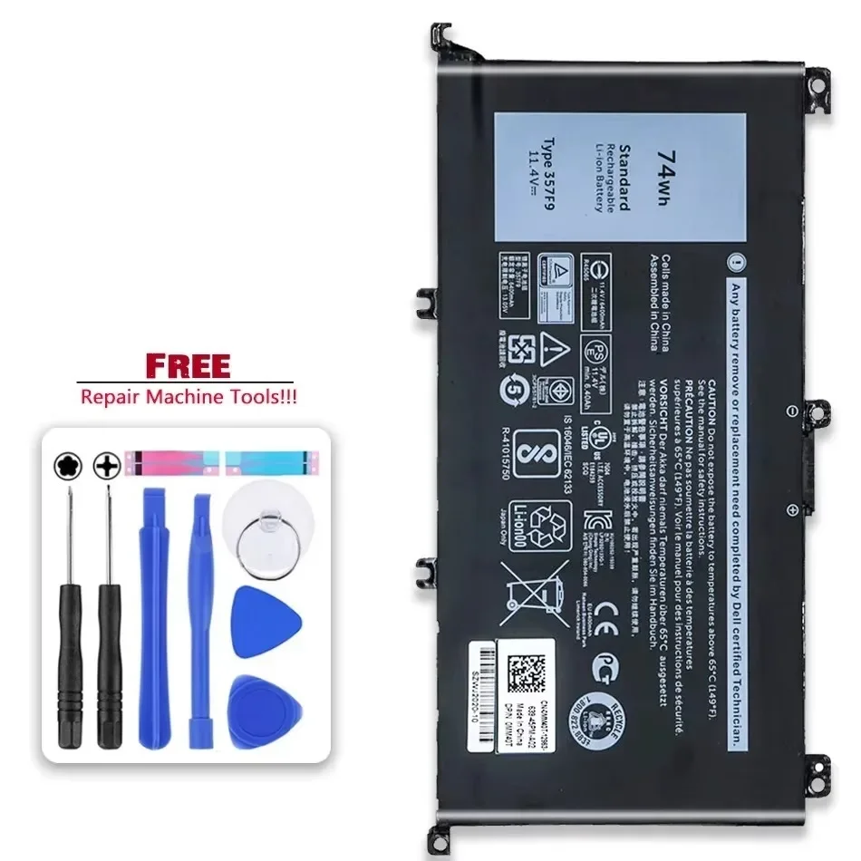 

Battery 357F9 11.4V 74WH For Dell Inspiron 15- 7000 7559 7557 7566 7567 5576 INS15PD-1548B INS15PD-1748B INS15PD-1848B