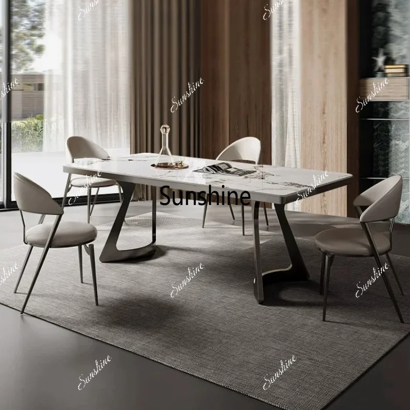 Light luxury modern simple small apartment high-end rectangular dining tableTJ