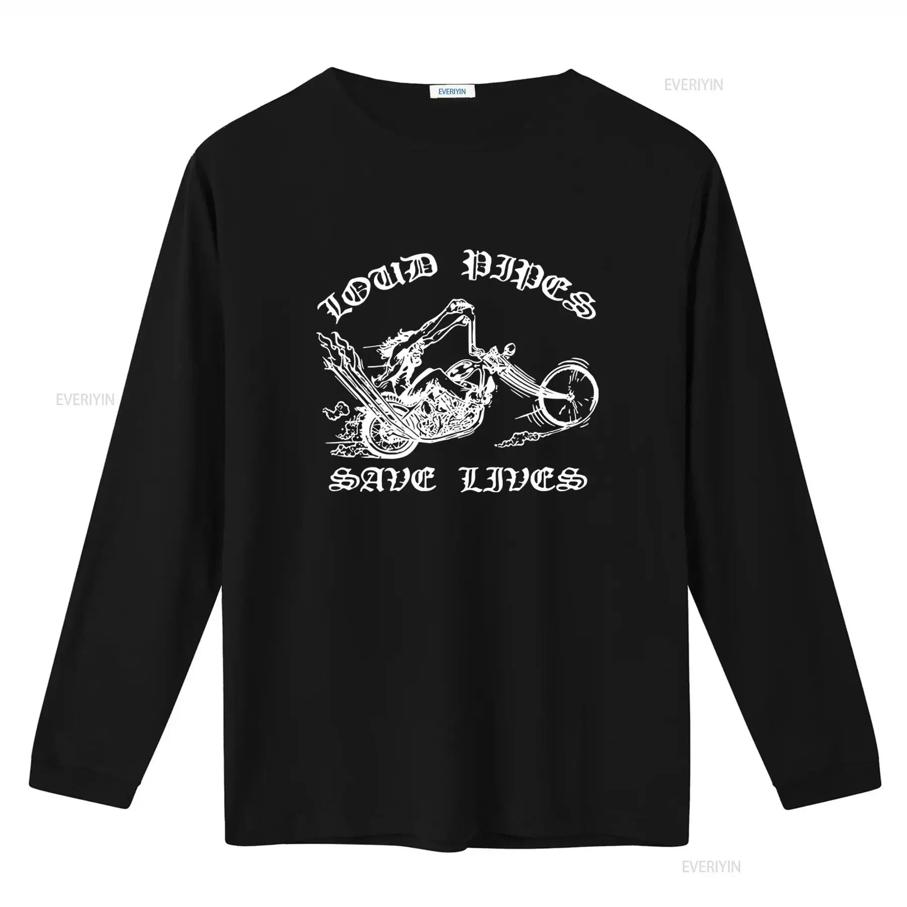Loud Pipes Save Lives Motorcycle Biker Chopper Design Charcoal T Shirt for Men OZ9132 vintage Washed Top For Everyday Wear