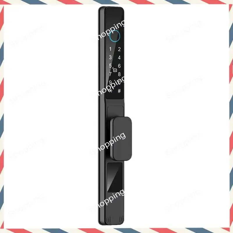 M20K Tuya Wifi App 방수 스마트 알루미늄 도어 잠금 장치 더블 후크 모티스 지문 암호 전자 슬라이딩 도어 잠금 장치 A