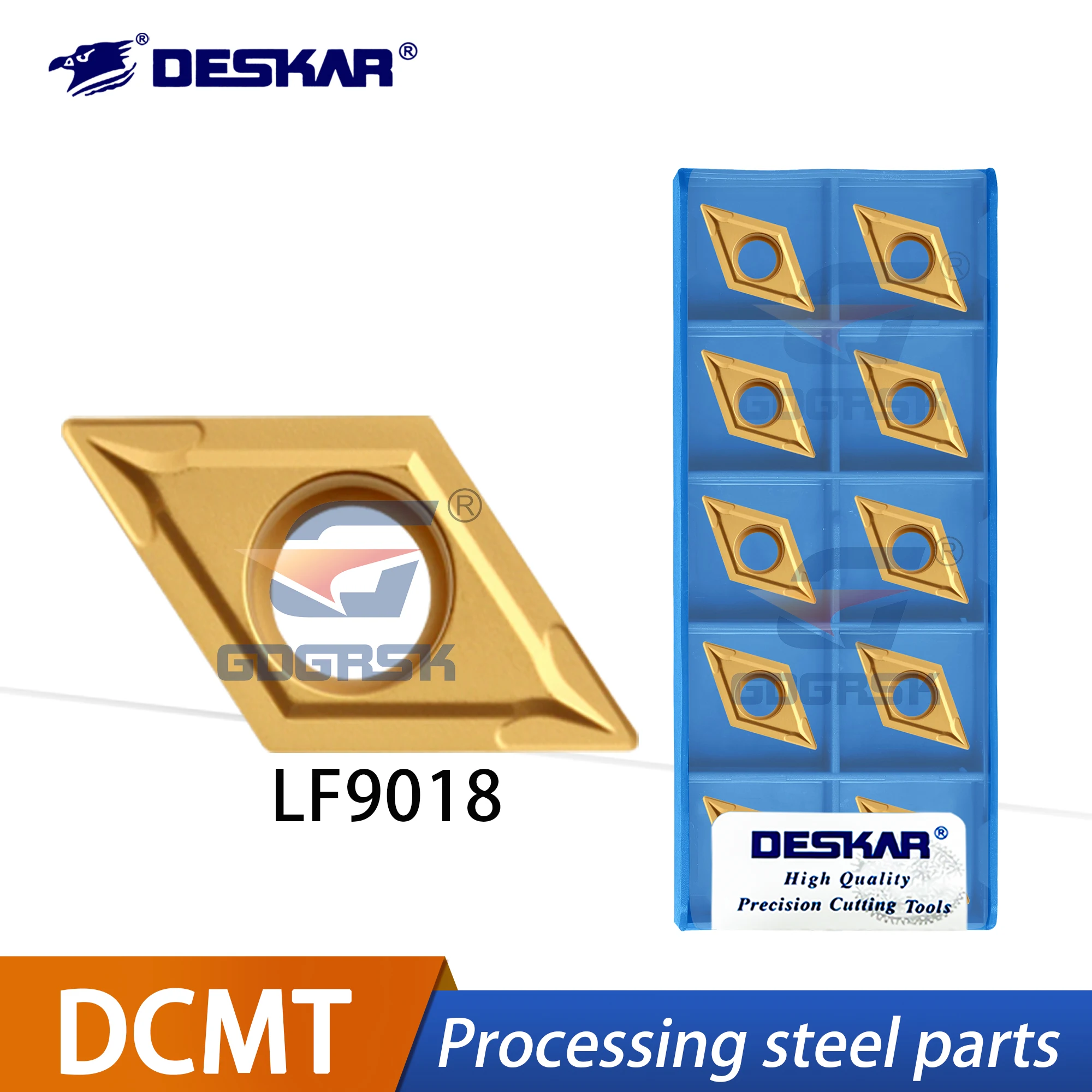 

DESKAR 100% Original Numerical Control Lathe Blade DCMT11T304 LF9018 DCMT11T308 LF9018 Outer Circle Rhombus Turning Cutting Tool