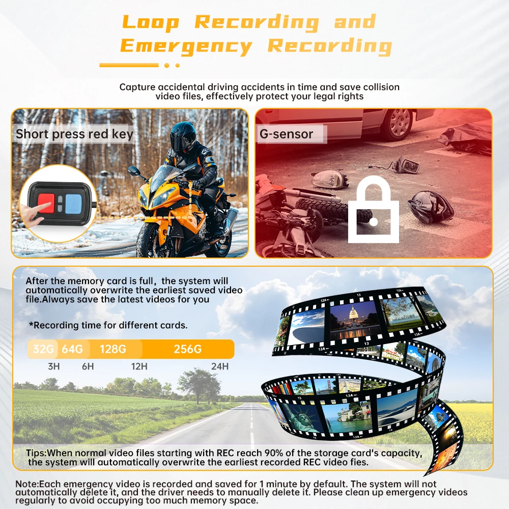 SYS VSYS 5G واي فاي كاميرا دراجة نارية Q3PL مراقبة وقوف السيارات مقاوم للماء الإسكان المعدني دراجة نارية داش الكاميرا #6