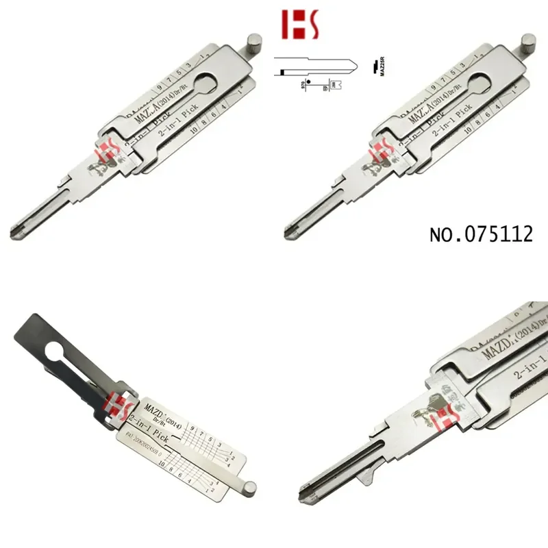 

Lishi 2in1 Hand Tool for Car/Motorcycle Lock Opening & Reading New Style 075112 Locksmith Supplies with Case Packaging