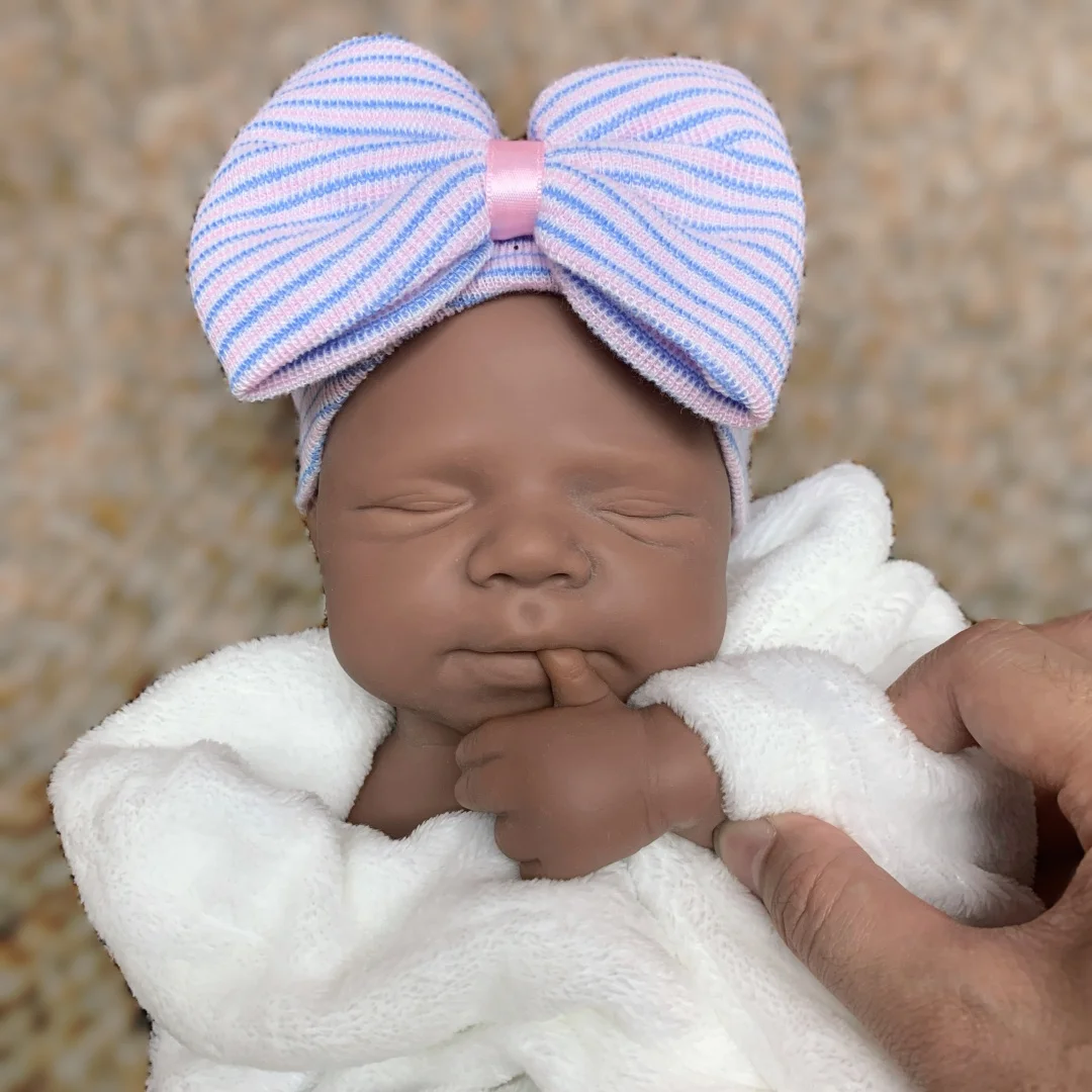 18Inch Can Open Mouth Dark Skin Pascale bebe reborn de silicona Doll With Painted Skin Soft Touch Feeling Rooted Eyelashes Doll