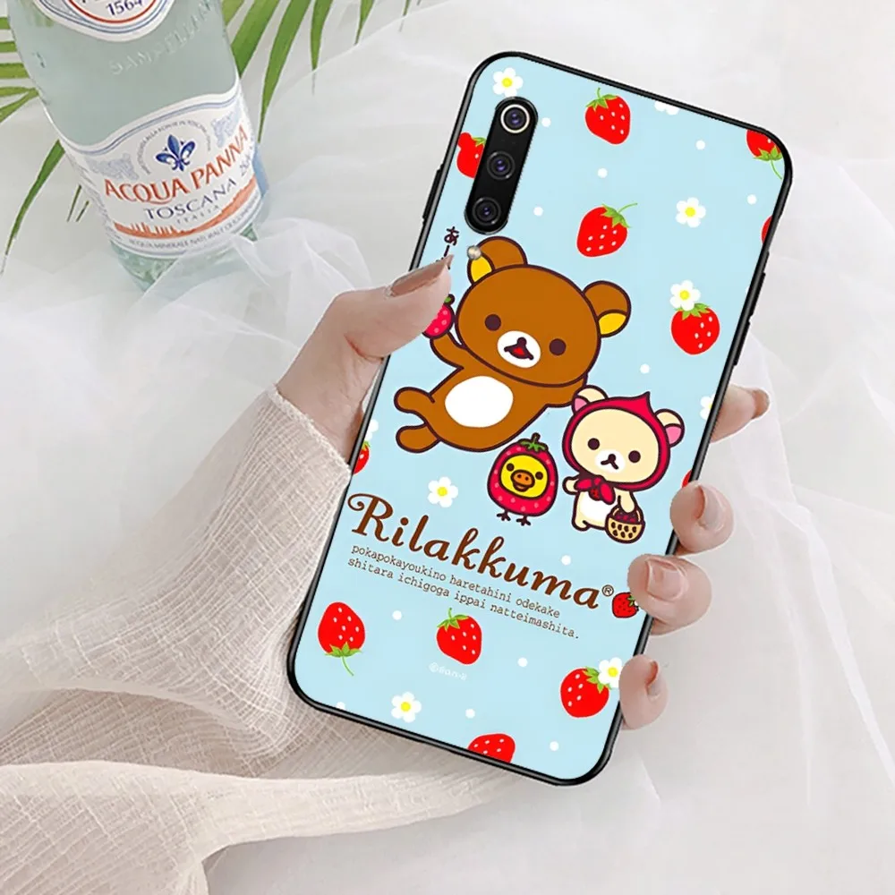 Cute R-Rilakkumas Bear Phone Case For Xiaomi Mi 5X 8 9 10 11 12 lite pro 10T PocoX3pro PocoM3 Note 10 pro lite