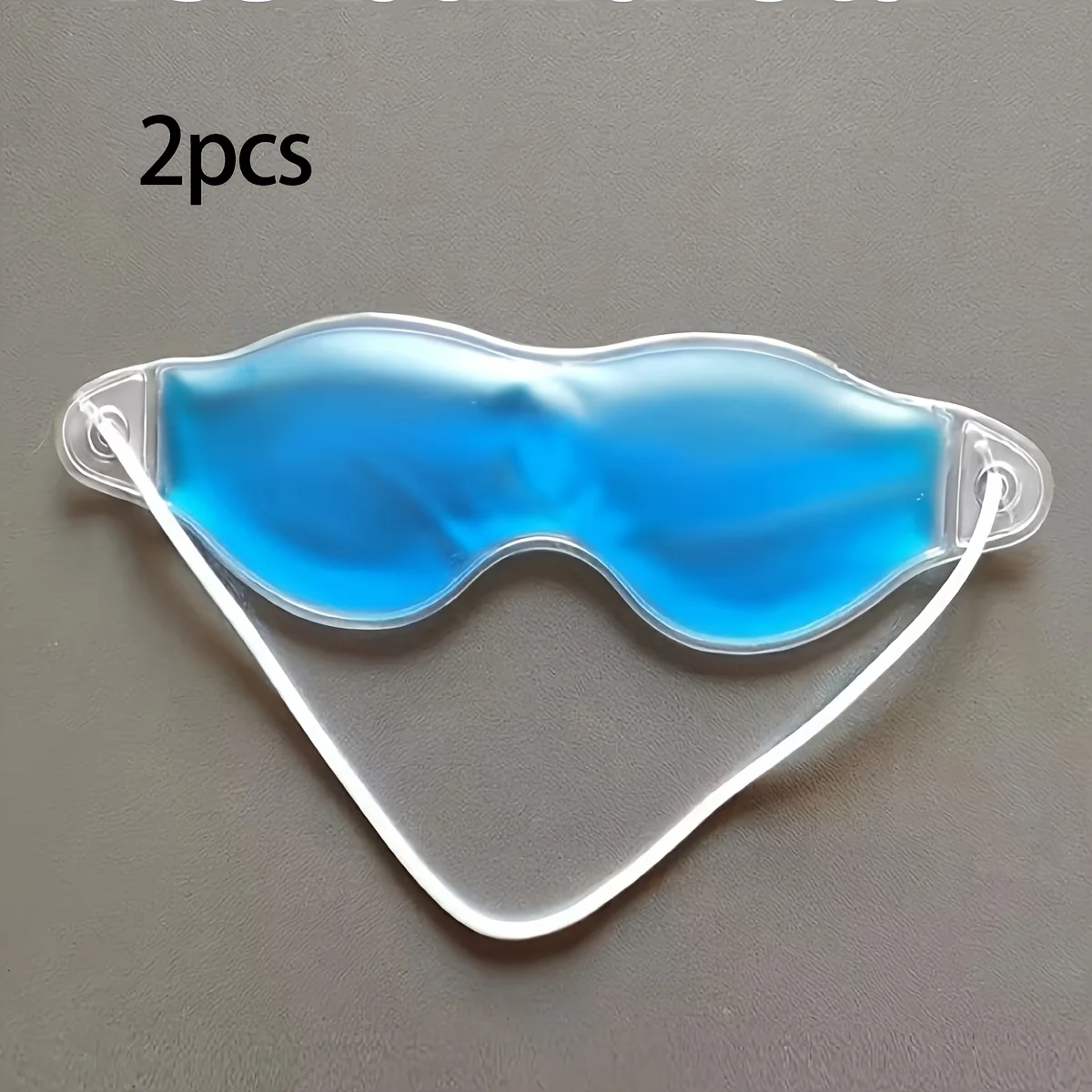 2 Pack Soft Beige Gel Eye Mask Anti-allergy Hot Cold Therapy Eye Mask Adjustable Strap Relieve Eye Puffiness Dark Circles Odorle