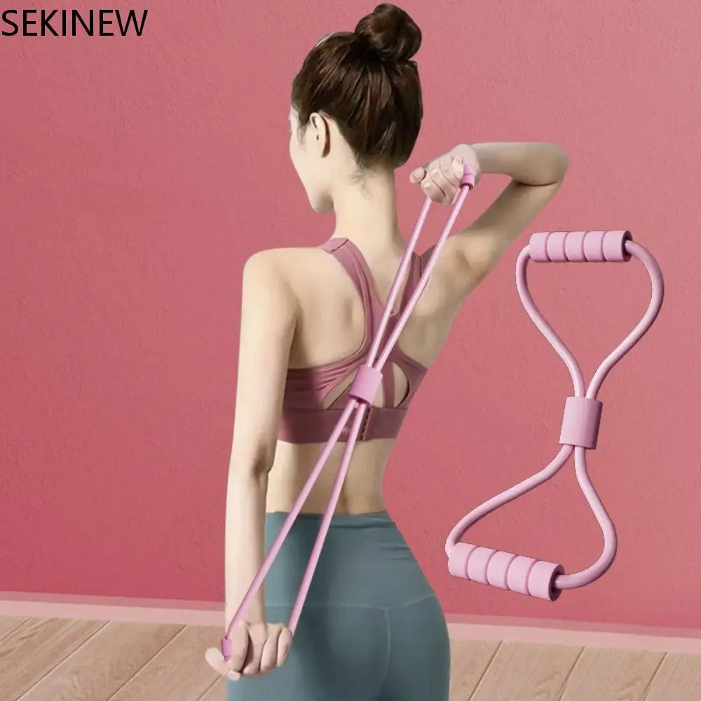 

TRE 8 Stretcher Yoga Pilateselastic Band Open Shoulder Beauty Back Fitness Plastic Tension Rope Portable Home Fitness Equipment