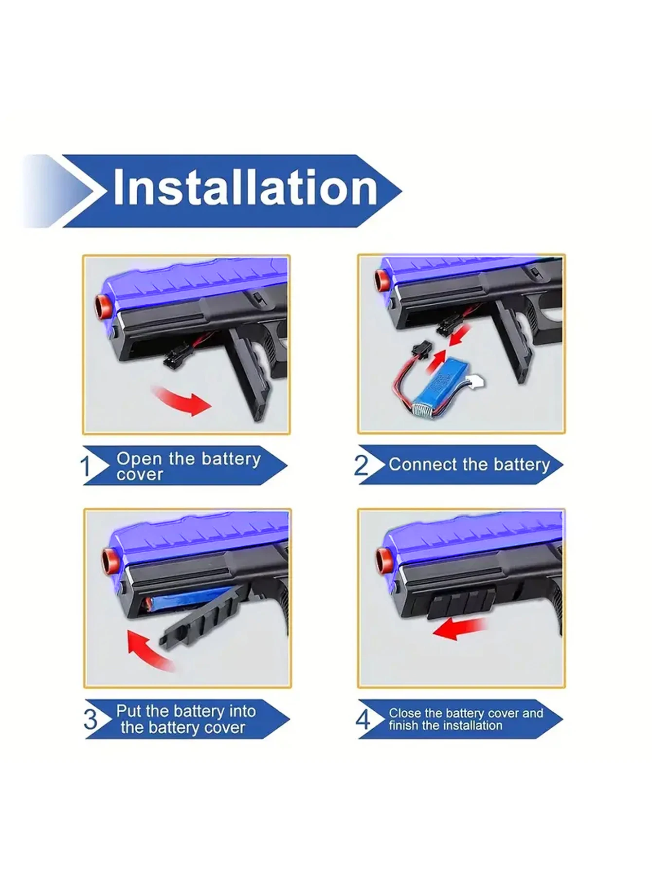 Toy gun, gel ball pistol, manual/automatic mode gel bullet gun, suitable for outdoor shooting games, Halloween and Christmas gif