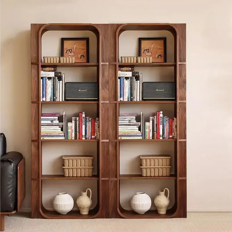 G North American black walnut bookshelf, bedroom study storage, floor, solid wood bookcase, storage rack