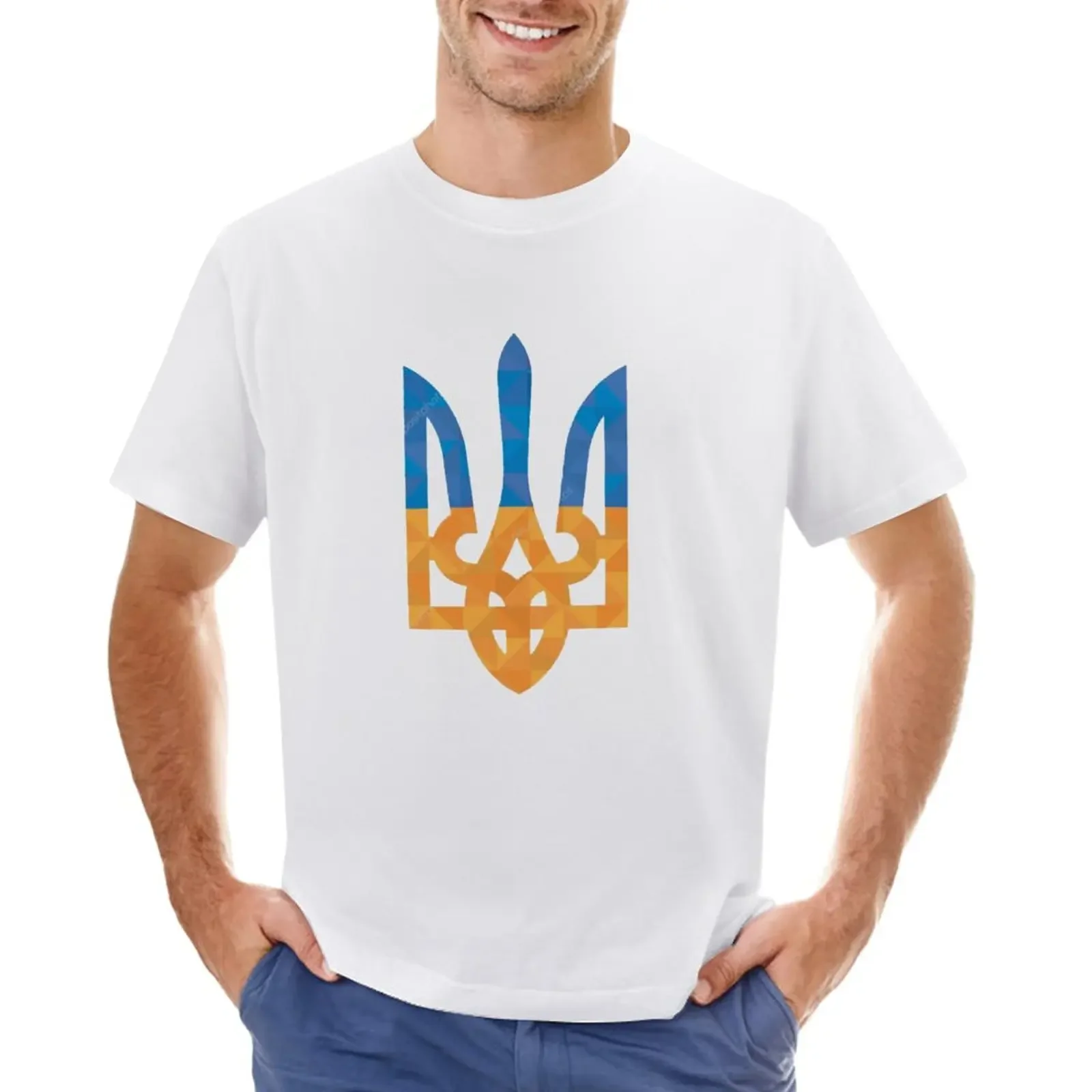 

Ukrainian emblem T-Shirt tees graphics Short sleeve tee customizeds men clothings