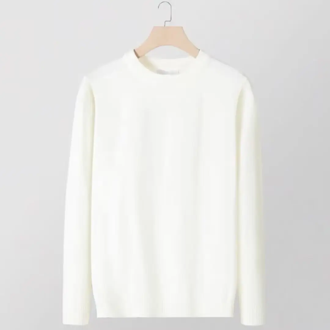 سترة رجالية برقبة دائرية بلون سادة وطبقة داخلية سترة جديدة لخريف 2025 سترة علوية دافئة تريكو اختيار متعدد الألوان