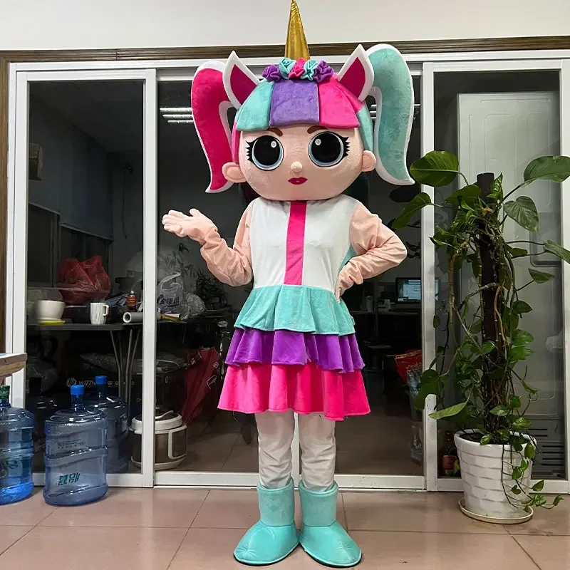 LOl Unicorn Girl Mascot Costume adulto personaggio dei cartoni animati Outfit evento principale pubblicità regalo di compleanno puntelli Cosplay per