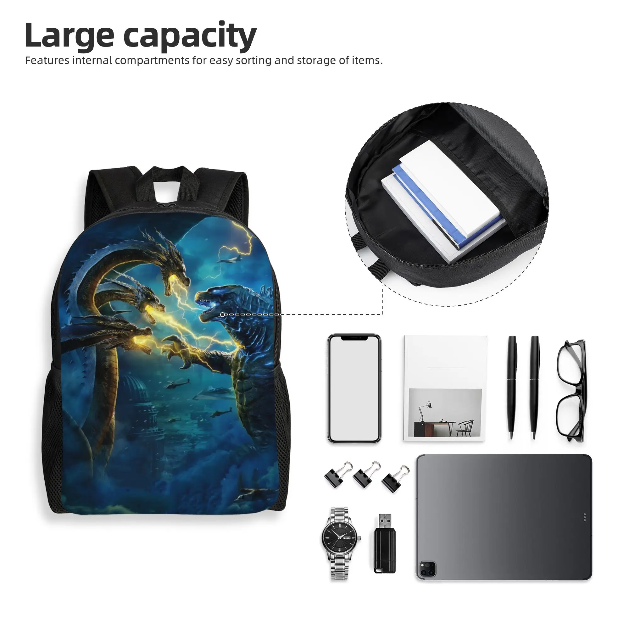 1Piece GODZILLA Laptop Bag GravityBeams Backpack New Semester Begins view 4